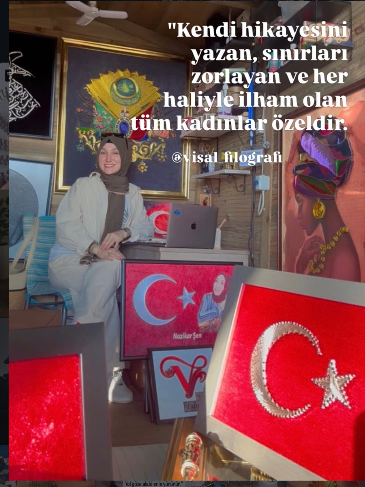 Filografi ve string art sanatçısı Nazikar Şen atölyesinde